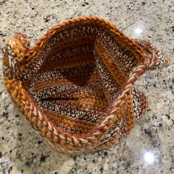 Crossbody Bag, Brown/Orange Multicolor, handmade, crochet - Picture 6 of 16